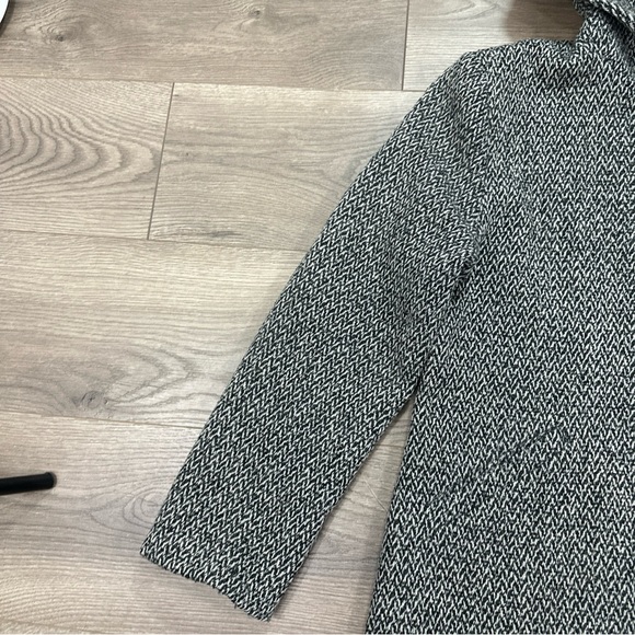 Vintage Paul Levy Wool Hooded Jacket Coat Full Zip Grey Black Herringbone Small - Picture 4 of 10